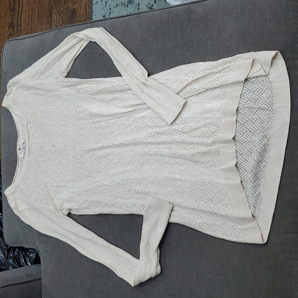 💥50% sale💥Shrinking Violet beige knit long sweater L #b427